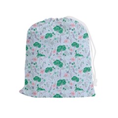 Illustration Flower Pattern Wallpaper Seamless Drawstring Pouch (xl) by Ravend