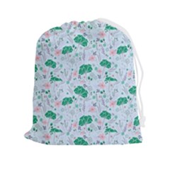 Illustration Flower Pattern Wallpaper Seamless Drawstring Pouch (2xl) by Ravend
