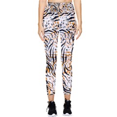 Tiger Pattern Background Pocket Leggings  by danenraven