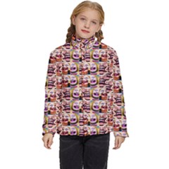 Funny Monsters Teens Collage Kids  Puffer Bubble Jacket Coat by dflcprintsclothing