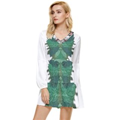 Im Fourth Dimension Colour 76 Tiered Long Sleeve Mini Dress by imanmulyana