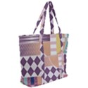 Abstract Shapes Colors Gradient Zip Up Canvas Bag View2