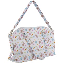 Easter Bunny Pattern Hare Canvas Crossbody Bag by Ravend