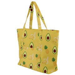 Pineapple Banana Fruit Pattern Zip Up Canvas Bag by Wegoenart