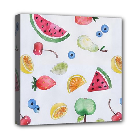 Fruit Summer Vitamin Watercolor Mini Canvas 8  X 8  (stretched) by Wegoenart
