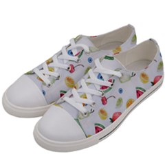 Fruit Summer Vitamin Watercolor Women s Low Top Canvas Sneakers by Wegoenart