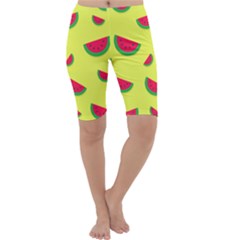 Watermelon Pattern Wallpaper Cropped Leggings  by Wegoenart