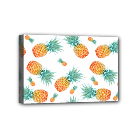 Pineapple Background Pattern Fruit Mini Canvas 6  X 4  (stretched) by Wegoenart
