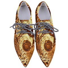 Olive Oil Bubbles Gold Oil Food Pointed Oxford Shoes by Wegoenart