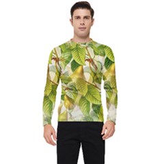 Pear Fruit Tree Organic Pattern Men s Long Sleeve Rash Guard by Wegoenart