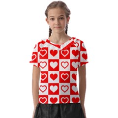 Background-card-checker-chequered Kids  Frill Chiffon Blouse by Pakrebo