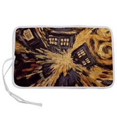 Brown And Black Abstract Painting Doctor Who Tardis Vincent Van Gogh Pen Storage Case (s) by danenraven