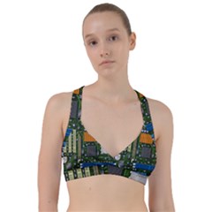 Illustration Motherboard Pc Computer Sweetheart Sports Bra by danenraven