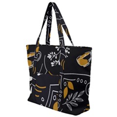 Leaves Coffee Digital Paper Cup Zip Up Canvas Bag by Wegoenart