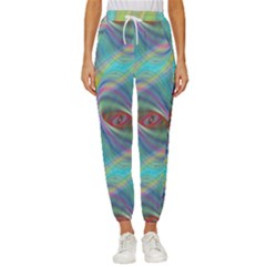 Ellipse Pattern Elliptical Abstract Cropped Drawstring Pants by Wegoenart