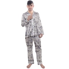 Pattern Wallpaper Math Formula Albert Einstein Men s Long Sleeve Satin Pajamas Set by danenraven