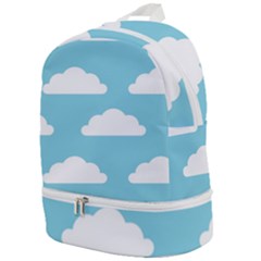 Clouds Blue Pattern Zip Bottom Backpack by ConteMonfrey