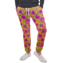Cherries Fruit Food Neon Texture Fluorescent Men s Jogger Sweatpants by Wegoenart