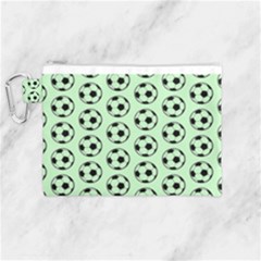 Pattern Ball Soccer Background Canvas Cosmetic Bag (medium) by Wegoenart