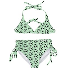 Pattern Ball Soccer Background Kids  Classic Bikini Set by Wegoenart