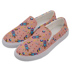 Rocket Ship Rocket Spaceship Men s Canvas Slip Ons by Ravend