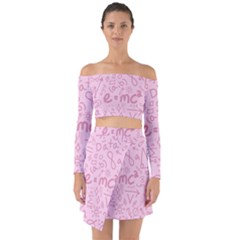 Background Back To School Bright Off Shoulder Top With Skirt Set by Ravend