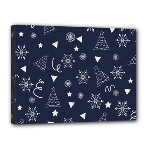 Tree Christmas Xmas Snow Canvas 16  X 12  (stretched) by Ravend
