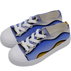 Background Abstract Wave Colorful Kids  Low Top Canvas Sneakers by Ravend