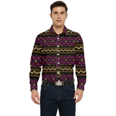 Background Flower Abstract Pattern Men s Long Sleeve  Shirt by Ravend