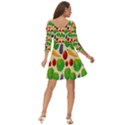 Food Illustration Pattern Texture Shoulder Cut Out Zip Up Dress View4