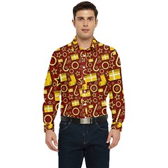 Pattern Paper Fabric Wrapping Men s Long Sleeve  Shirt by Ravend