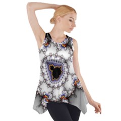 Mandelbrot Fractal Background Template Circle Side Drop Tank Tunic by danenraven