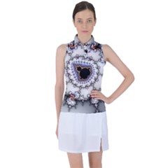 Mandelbrot Fractal Background Template Circle Women s Sleeveless Polo Tee by danenraven