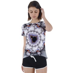 Mandelbrot Fractal Background Template Circle Short Sleeve Foldover Tee by danenraven