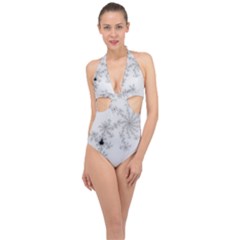 Almond Bread Apple Males Mandelbrot Mathematic Halter Front Plunge Swimsuit by danenraven