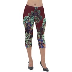 Art 3d Mandelbulb Mandelbrot Fractal Graphic Lightweight Velour Capri Leggings  by danenraven