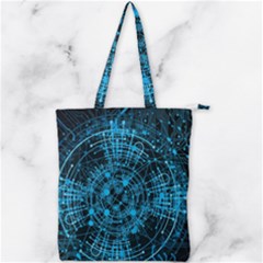 Network Circuit Board Trace Double Zip Up Tote Bag by Ravend