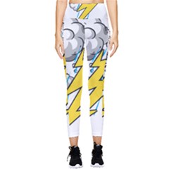 Storm Thunder Lightning Light Flash Cloud Pocket Leggings  by danenraven