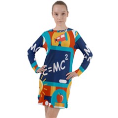 Natural Science Physics Laboratory Formula Long Sleeve Hoodie Dress by danenraven