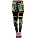 Forest Sunset Dusk Reflection Lightweight Velour Leggings View1