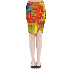 Code Binary System Midi Wrap Pencil Skirt by Wegoenart