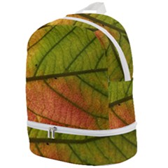 Leaf Autumn Fall Season Macro Zip Bottom Backpack by Wegoenart