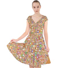 Calendar -1 Cap Sleeve Front Wrap Midi Dress by nateshop