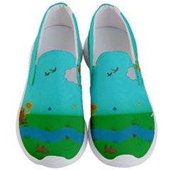 Frog Log Stream River Wallpaper Men s Lightweight Slip Ons by Ravend