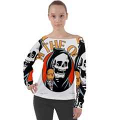 Halloween Off Shoulder Long Sleeve Velour Top by Sparkle