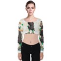 Halloween Velvet Long Sleeve Crop Top View1
