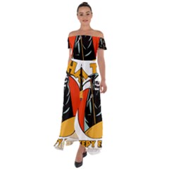 Halloween Off Shoulder Open Front Chiffon Dress by Sparkle