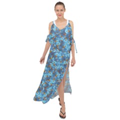 Angry Baby Chicken Illustration Random Pattern Maxi Chiffon Cover Up Dress by dflcprintsclothing
