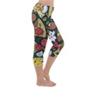 Vector Seamless Pizza Slice Pattern Hand Drawn Pizza Illustration Great Pizzeria Menu Background Capri Yoga Leggings View3