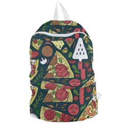 Vector Seamless Pizza Slice Pattern Hand Drawn Pizza Illustration Great Pizzeria Menu Background Foldable Lightweight Backpack by Ravend